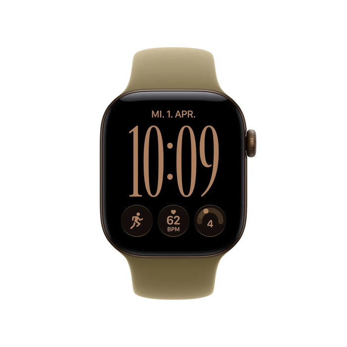 Apple Watch Series 12 GPS 42mm Dark Bronze Aluminium με Olive Sport Band (M/L)