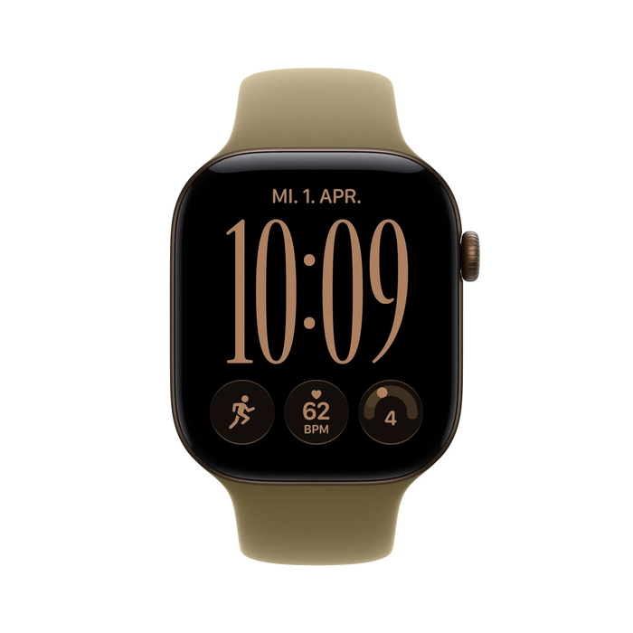 Apple Watch Series 12 GPS 46mm Dark Bronze Aluminium με Olive Sport Band - S/M