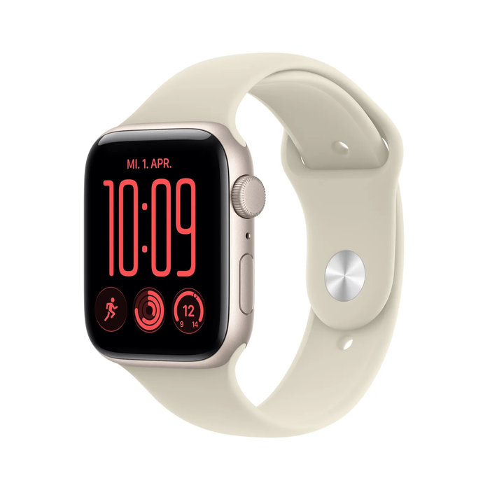 Apple Watch SE 3 GPS 44mm Starlight Aluminium Case με Sand Sport Band (M/L)