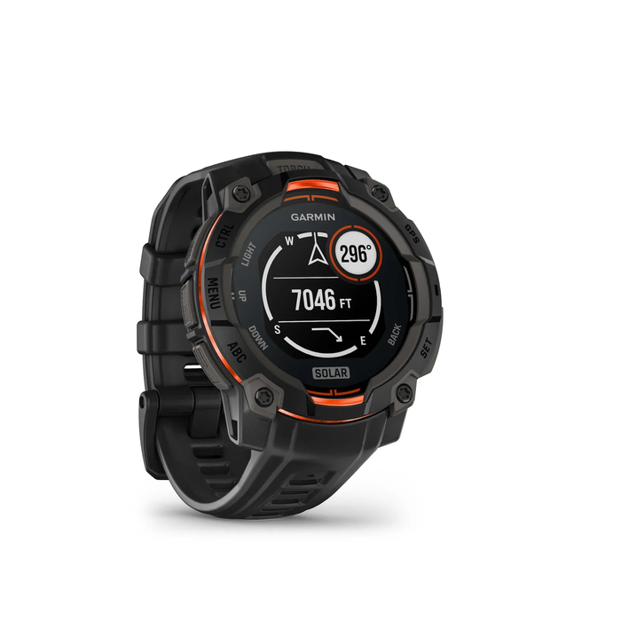 Garmin Instinct 3 Solar 45mm Black with Black 22mm Silicone Quick-Release Band