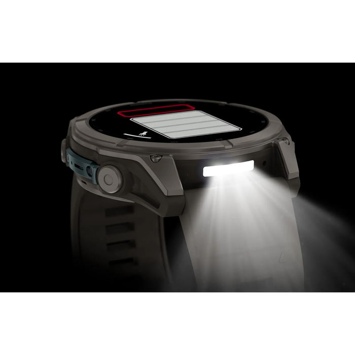 Garmin Fenix 9 Titanium 51mm Αδιάβροχο Smartwatch με Παλμογράφο (Pebble Grey Silicone Band)