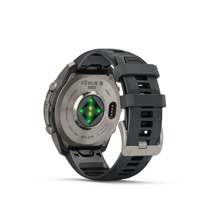 Garmin Fenix 9 Pro 47 mm AMOLED Γραφίτης/Μαύρο Τιτάνιο με QuickFit® Σιλικόνης Λουράκι