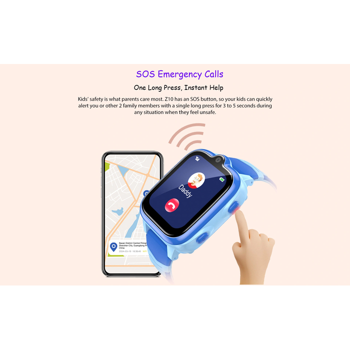 Παιδικό Smartwatch Blackview 4g, Wifi, Gps, Lbs, Sos Function Kidwatch Android 8.1 Blue